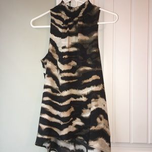 Tiger print sleeveless top